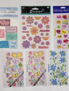 NWT Love & Flowers Scrapbooking Sticker Lot